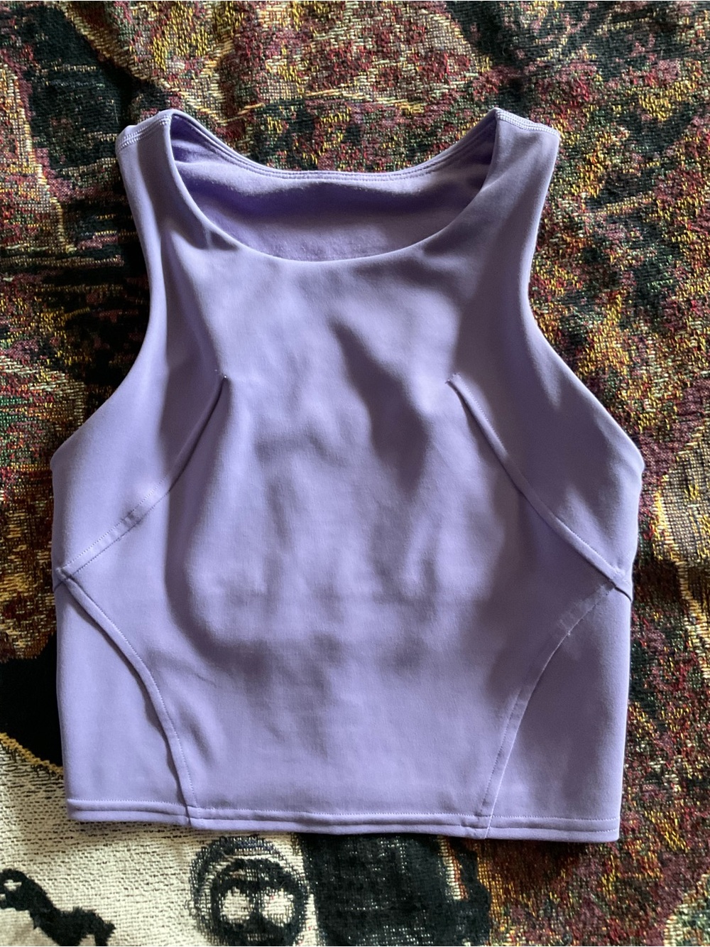lululemon athletic Wunder Train Racerback Lavender Crop Tank Sz 2